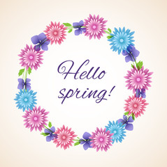 Spring floral frame