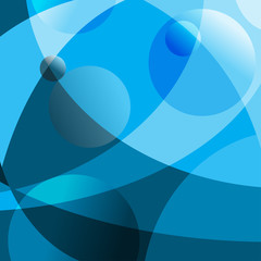 Абстрактный геометрический фон с линиями и кругами. Голубой фон со сферами