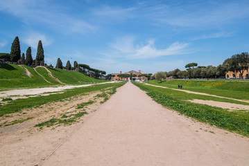 Fototapeta na wymiar Circus Maximus: ancient Roman stadium, the Palatine hill