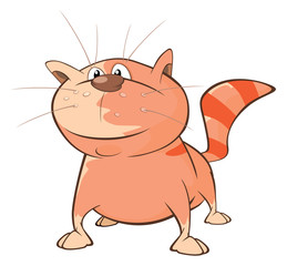 Illustration of a Cute Cat. Cartoon Character