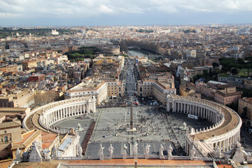 Fototapeta premium View from the cupola of Vatican Saint Peter's Cathedral 