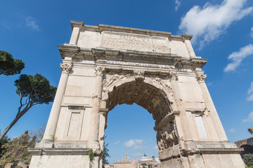 Fototapeta na wymiar View of Constantine Arch or Arco di Costantino