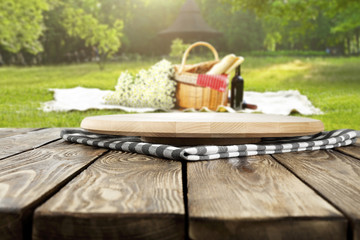 Fototapeta na wymiar table background and picnic time 