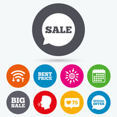 Sale icons. Special offer speech bubbles symbols