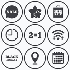 Sale speech bubble icons. Black friday symbol
