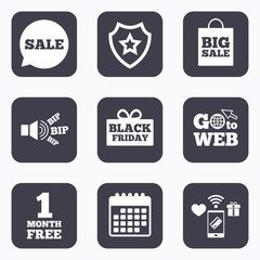 Sale speech bubble icon. Black friday symbol
