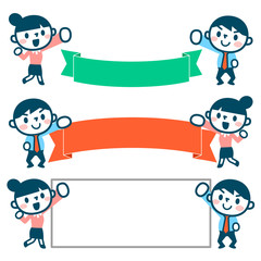 リボンの飾りと男女