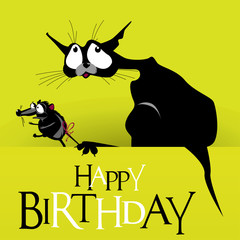 Happy Birthday cat mouse smile