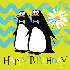 Happy Birthday penguin smile card
