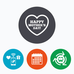 Happy Mothers's Day sign icon. Mom symbol.