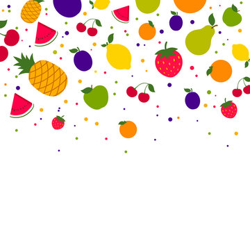 Vector Illustration of a Colorful Fruit Background