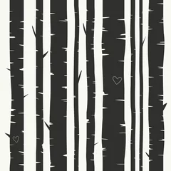 Printed roller blinds Birch trees Seamless vector background with birch forest