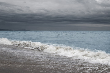 View of beach in winter
