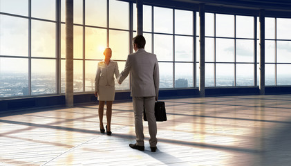 Fototapeta premium Business partners handshake