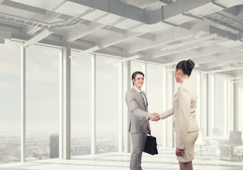 Fototapeta premium Business partners handshake