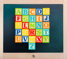 Wooden alphabet blocks