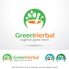 Green Herbal Logo Template Design Vector