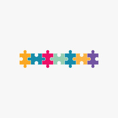 Jigsaw puzzle blank template seven elements
