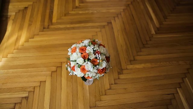 Wedding bouquet on the floor