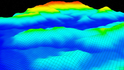 3D illustration of terrain surface structure