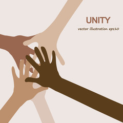 hands diverse unity - obrazy, fototapety, plakaty