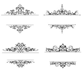 Vintage vector swirl frame set