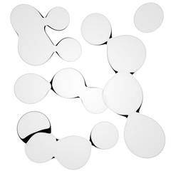 3D illustration of liquid drops