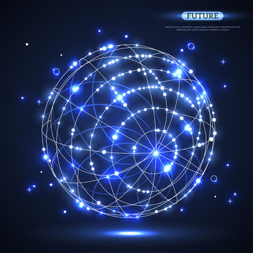 Abstract shining vector sphere