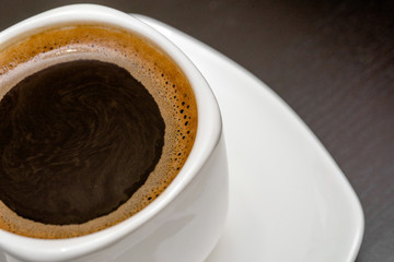 cup of coffee on a brown background