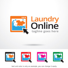 Laundry Online Logo Template Design Vector
