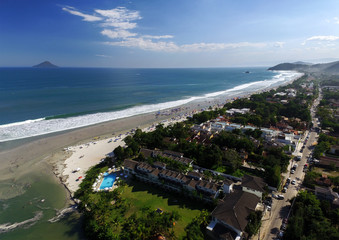 Obraz premium Aerial View of Juquehy Beach, Sao Paulo, Brazil