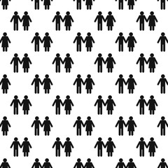 Girl and boy pattern seamless