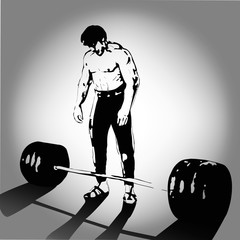 man with barbell