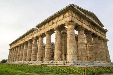 Greek Temples of Paestum - UNESCO World Heritage Site, with some of the most well-preserved ancient Greek temples in the world. It's about three temples of Hera, Poseidon and Ceres in Paestum ,Italy.