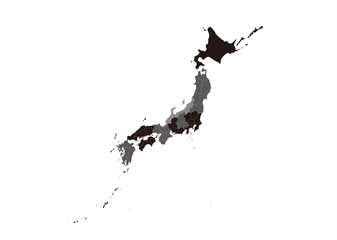 イラスト素材「日本の地図」