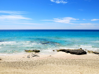 Aguas cristalinas en Formentera, Platja de Mitjorn