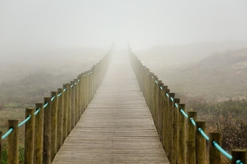 Foogy dune walkway