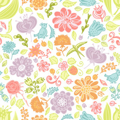 Seamless pattern with floral background