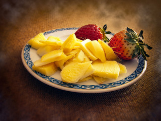 Ginger and strawberries