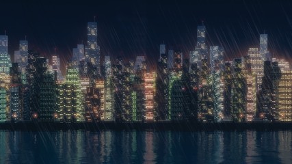 Naklejka premium Skyline by Night