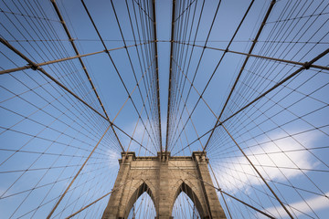 Naklejka premium Brooklyn Bridge Walkway - Nowy Jork