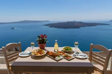 Foto op Plexiglas Lunch by the sea, Greece © Santorines