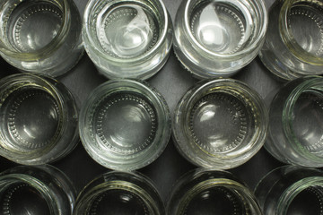 Glass jars with water