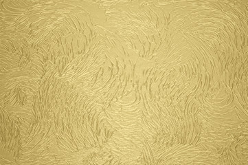 Stucco style artex wall coating background in gold colour