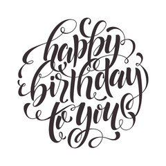 Happy Birthday text for greeting card, invitation