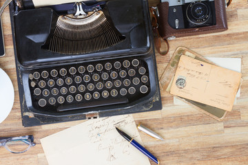 typewriter on table