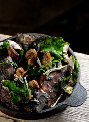 Fine dining, Organic Sauteed Morel Mushrooms