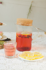 refreshing drink. a large portion