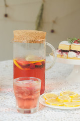 refreshing drink. a large portion