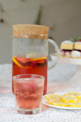 refreshing drink. a large portion